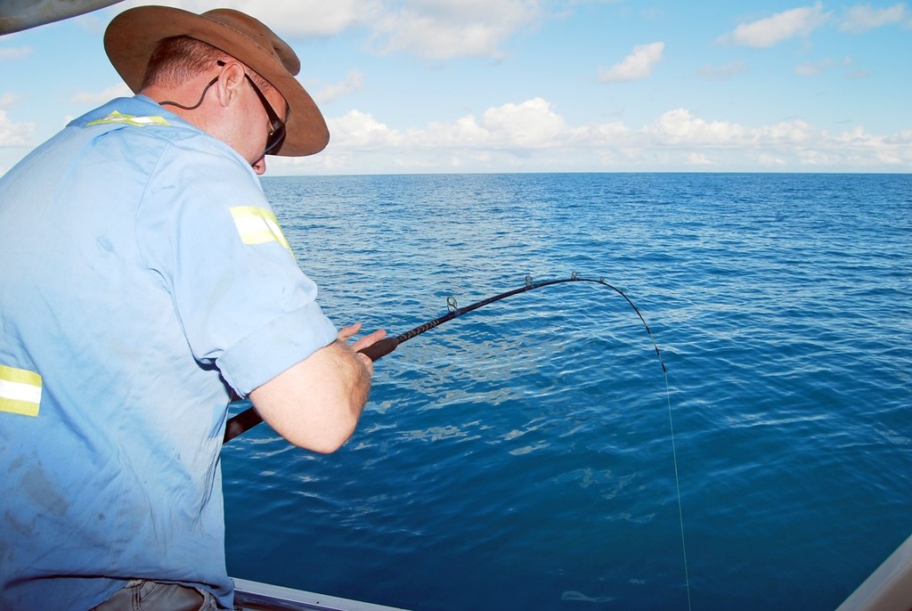 Ian Meads uses a soft-tipped glass rod that you can pick up at most tackle shops for around the $100 mark.  This kind of blank is ideal for beginners getting into octo jigging. © Lee Brake